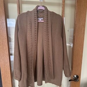 Elegant Tan Open-Front Cardigan